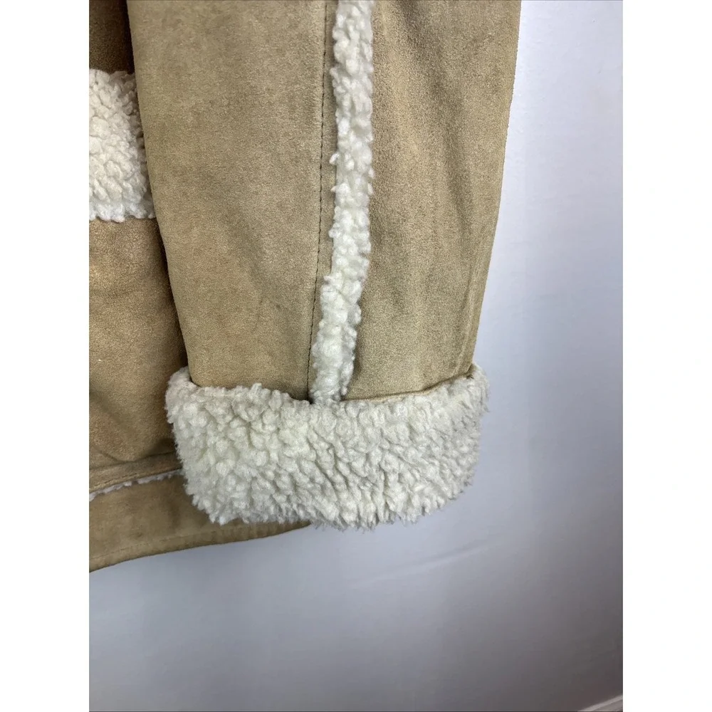 Vintage Sears Western Outdoor Wear Sherpa Suede Jacket Size Medium 1970s‎